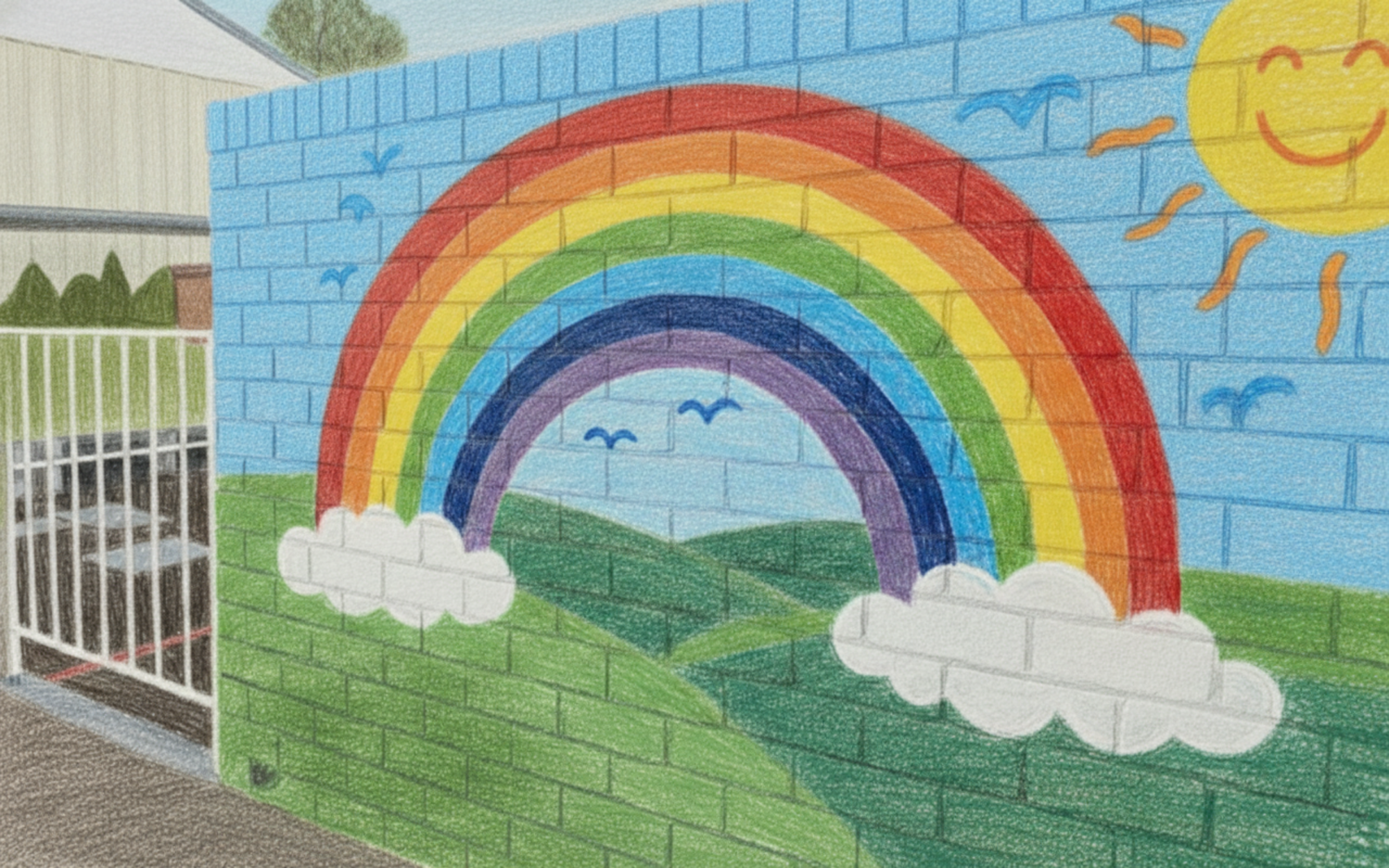rainbow mural